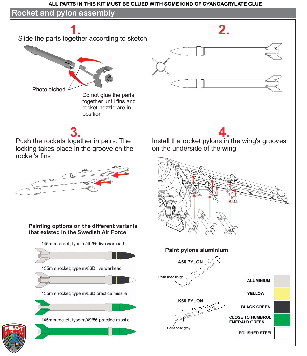 1/48 scale Rocket set for SK60. 483D005