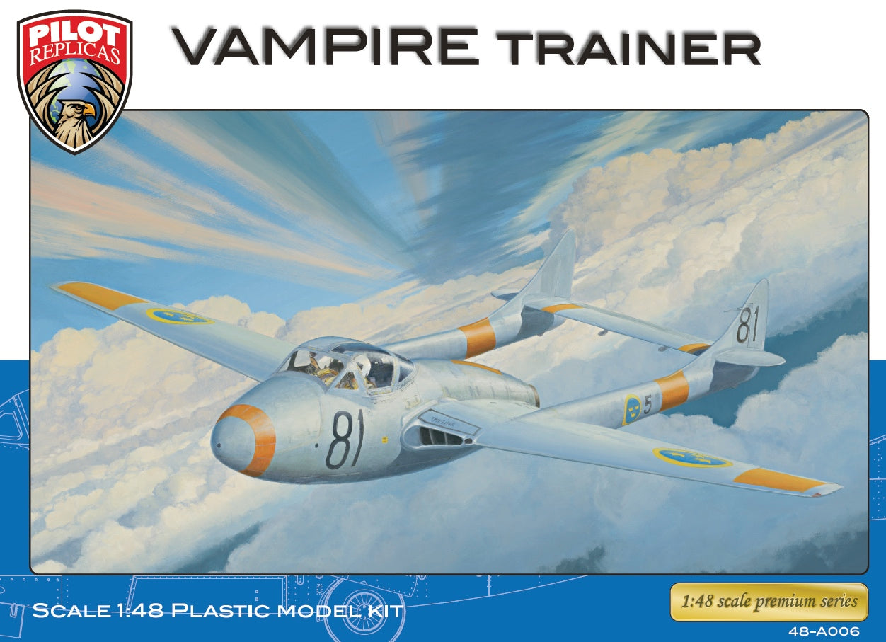 J28 C Vampire in Swedish Air Force, 1/48 scale. 48A006