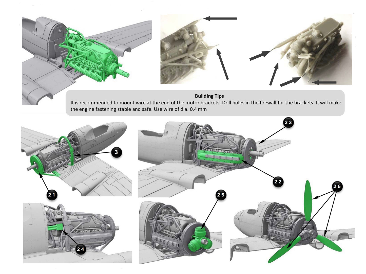 1/48 scale Super detail engine set. For SAAB 21. 48R005