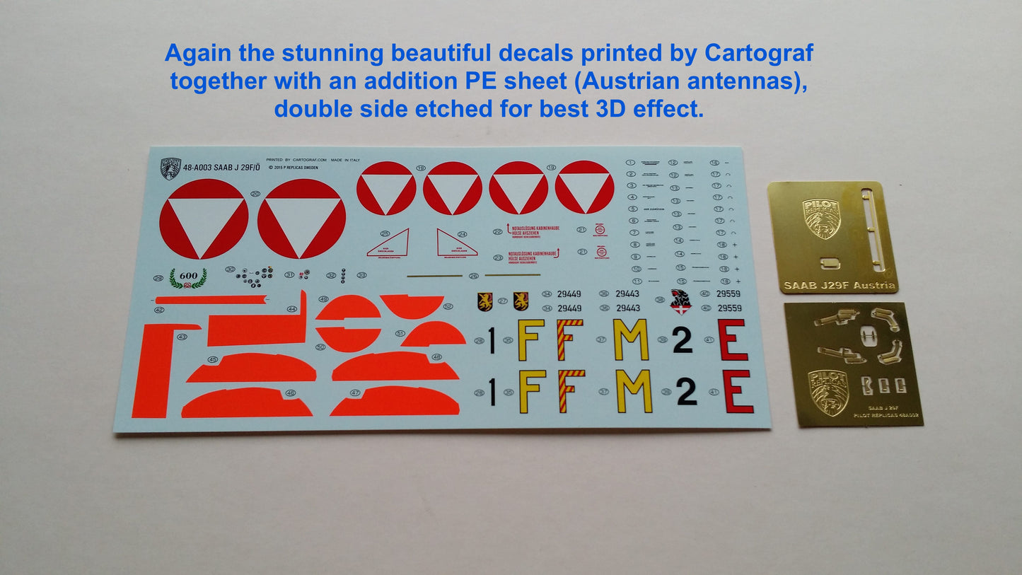 SAAB J 29 F - Austria, 1/48 scale. 48A003