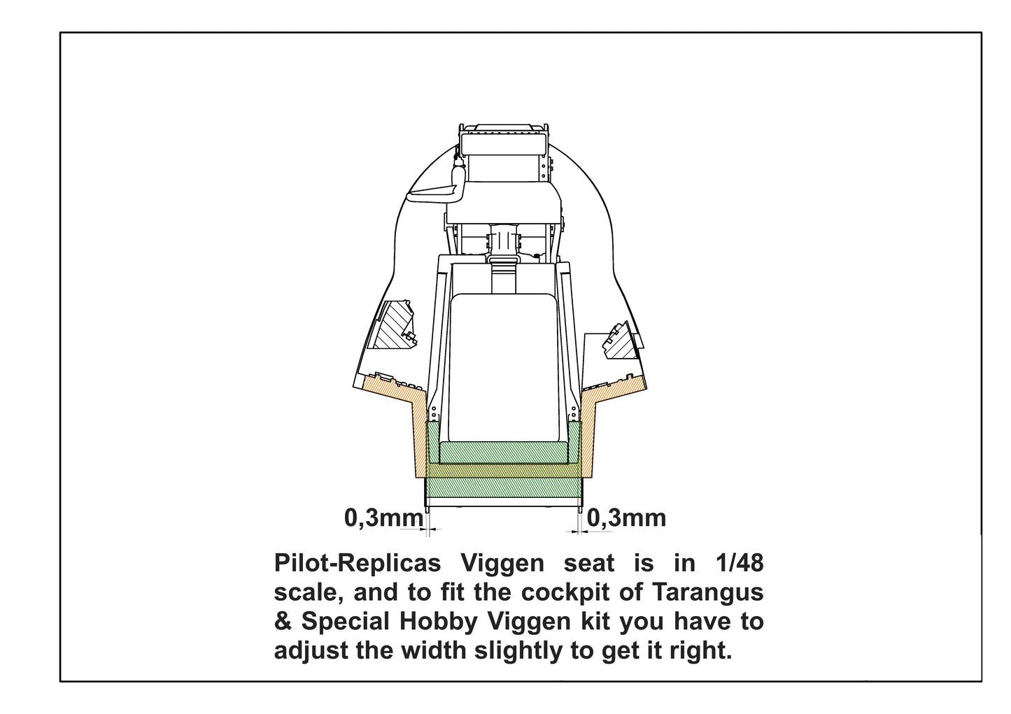 1/48 scale SAAB Viggen ejection seat. 48R002