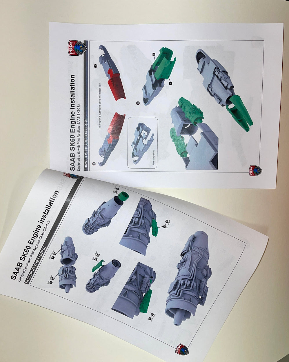 1/48 scale Super detail engine set for SAAB SK60 RM9. 48R019