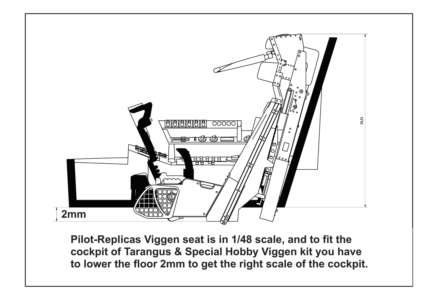 1/48 scale SAAB Viggen ejection seat. 48R002