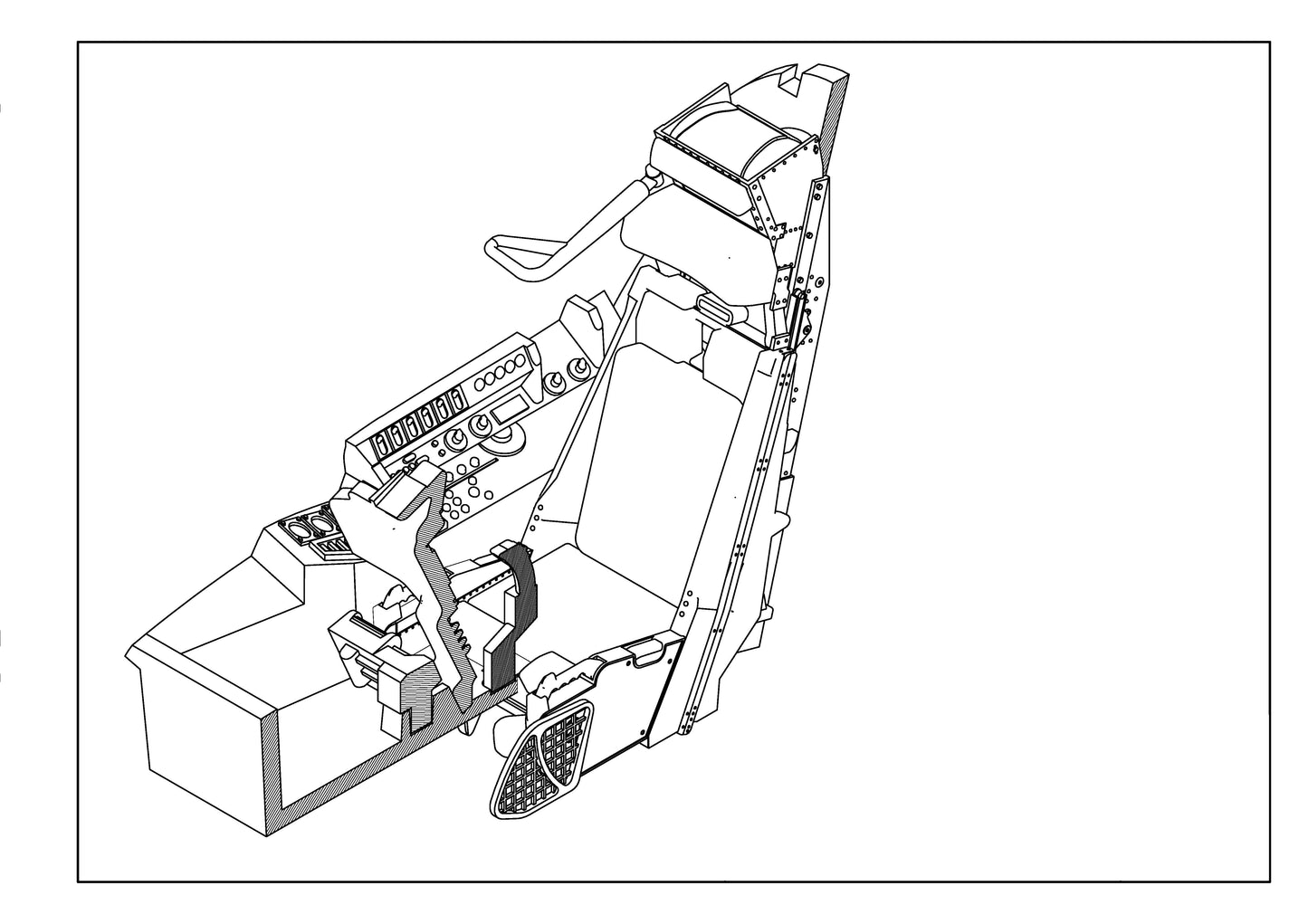 1/48 scale SAAB Viggen ejection seat. 48R002