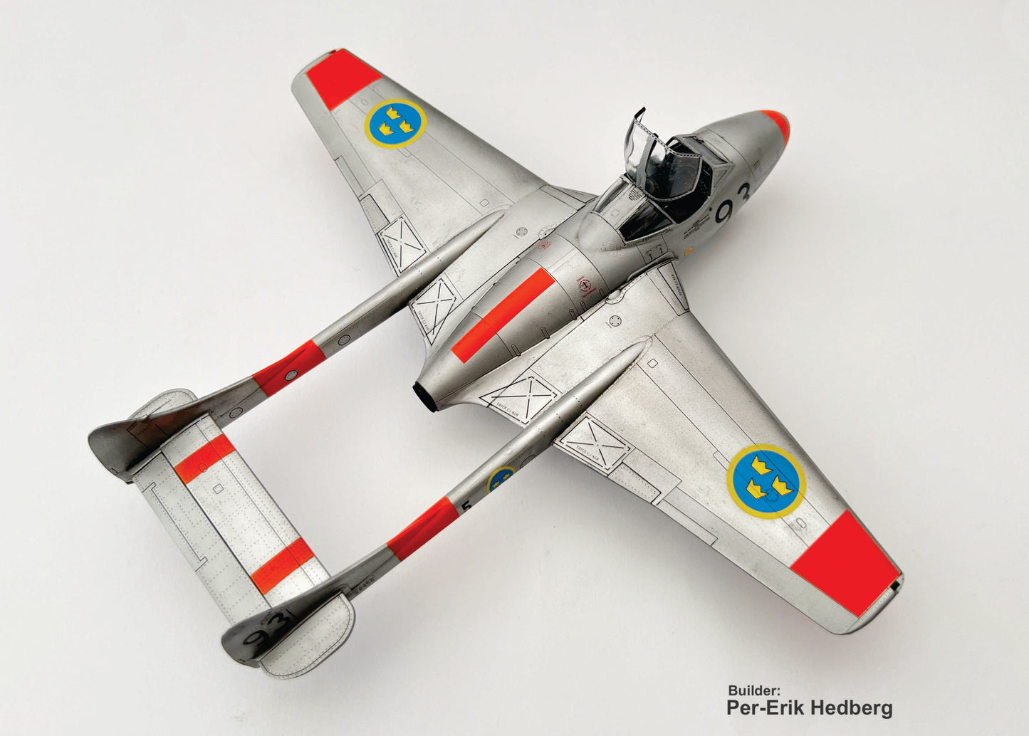 J28 C Vampire in Swedish Air Force, 1/48 scale. 48A006