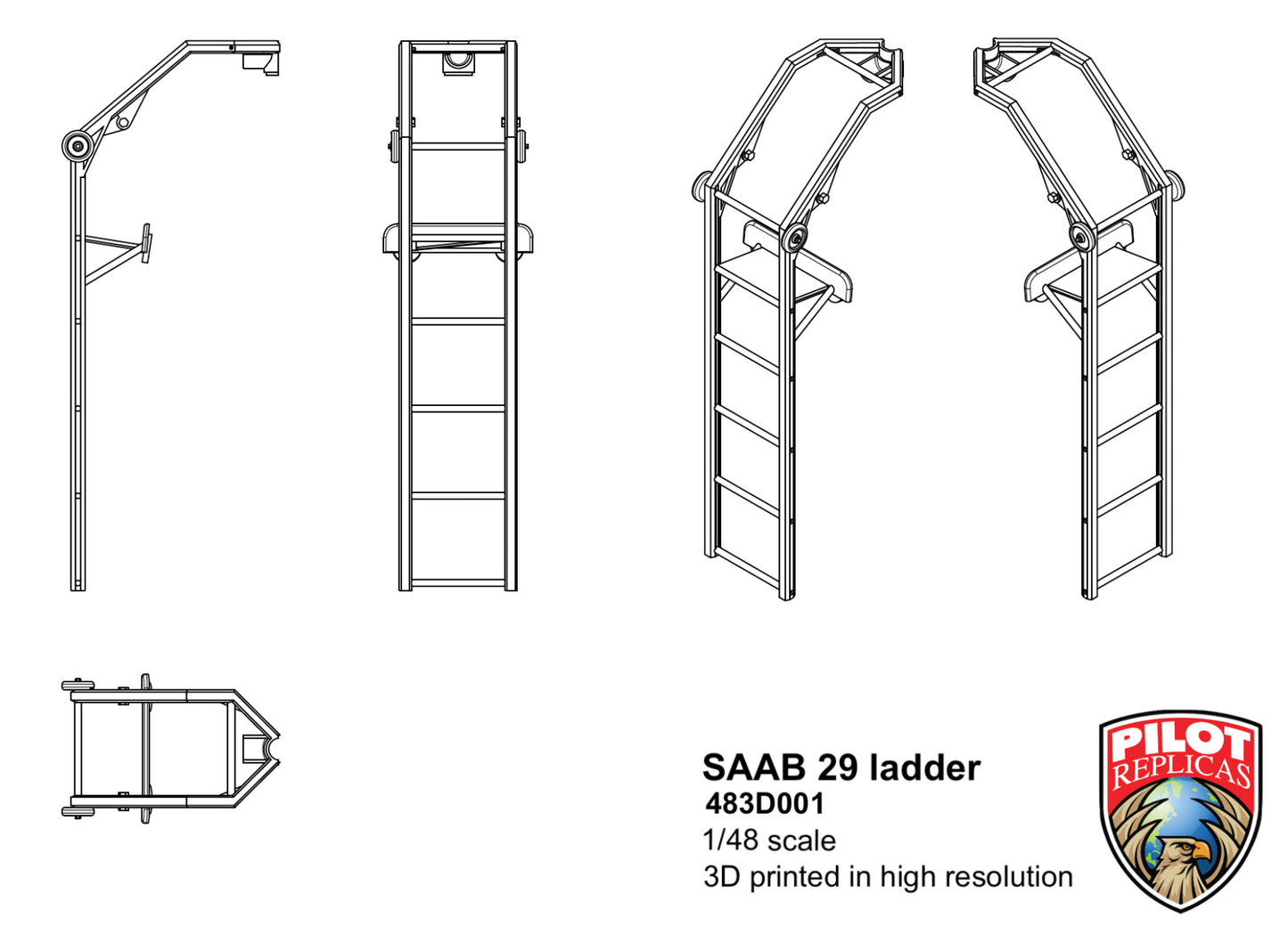 1/48 scale SAAB 29 ladder 483D001